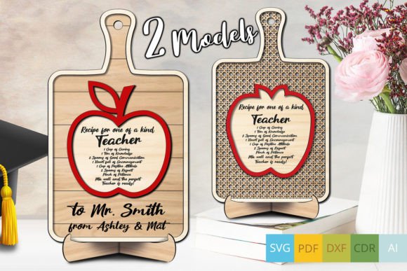 2 Teacher Rattan Apple Cutting Board SVG: A Versatile Digital Gift for Educators