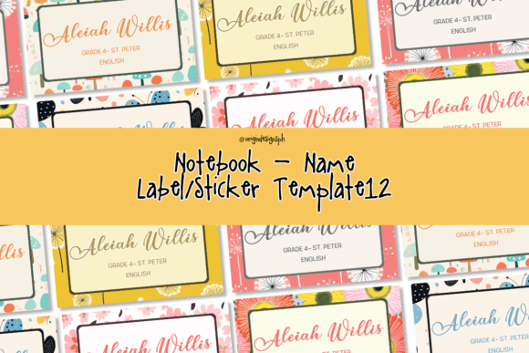 Custom Name Labels for Notebooks and Books with Canva Template - Name Labels12 PLR