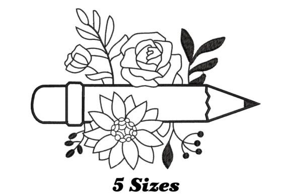 Floral Pencil Embroidery: Spruce Up Your Fabrics with This Charming Design