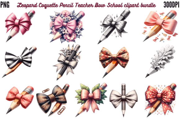 Leopard Coquette Pencil Teacher Bow Scho