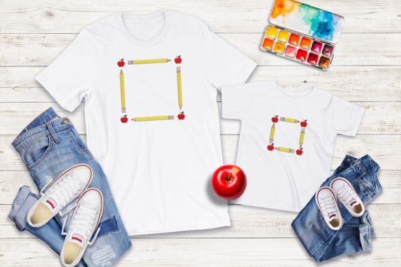 Square Pencil and Apple Frame Embroidery: A Creative Addition to School Celebrations