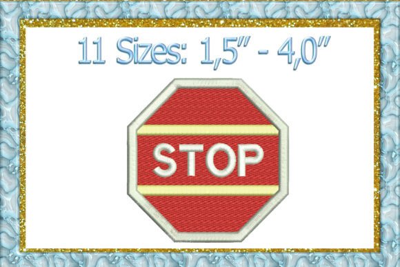 Stop Sign Embroidery Design for Creative Projects