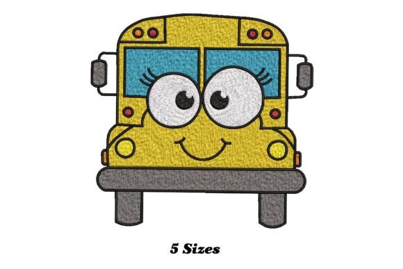 Yellow School Bus Embroidery Design: A Whimsical Addition to Your Fabrics